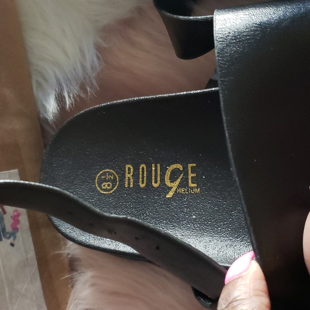 Black Wedge Sandals - Picture 3 of 7